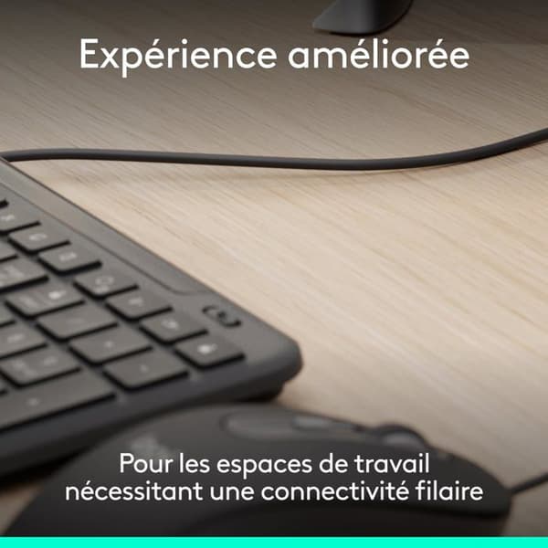 Tangentbord-Mus-Set - Logitech - MK620 - USB-C - AZERTY - Grafit