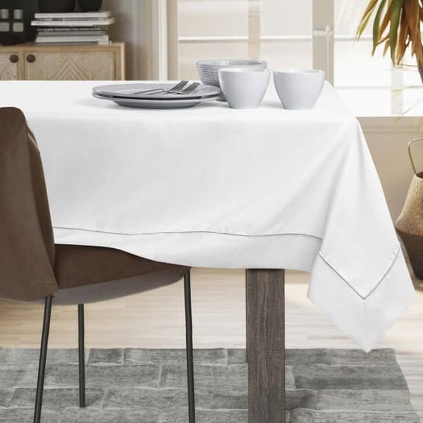 Bordduk - Empire - Rektangulär 140x340 cm - Enfärgad vit - Fläckbeständig polyester OEKO-TEX