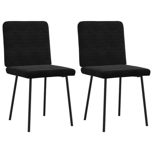 vidaXL Matstolar 2-pack Svart Sammet 4101139