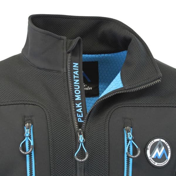 Polaire med softshell-paneler Peak Mountain Candy - svart/blå