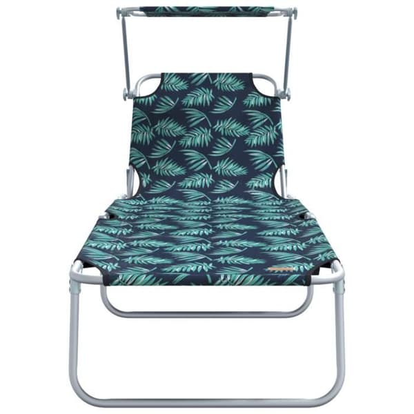 Fällbara Chaises Longues 2 st med Bladmönster 600D Oxford Tyg