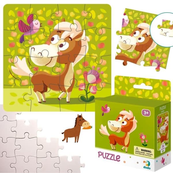 Pussel - DODO - 0114 - 16 Bitars - Multikolor - För Barn 3 år och uppåt