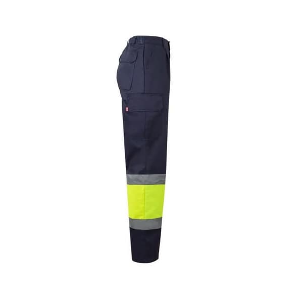 Arbetsbyxor med hög synlighet Velilla - marinblå/fluo gul