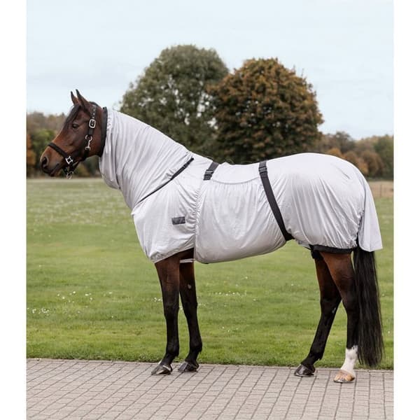Flugskydd för häst Waldhausen Basic - grå/silver - Grå - 165 cm