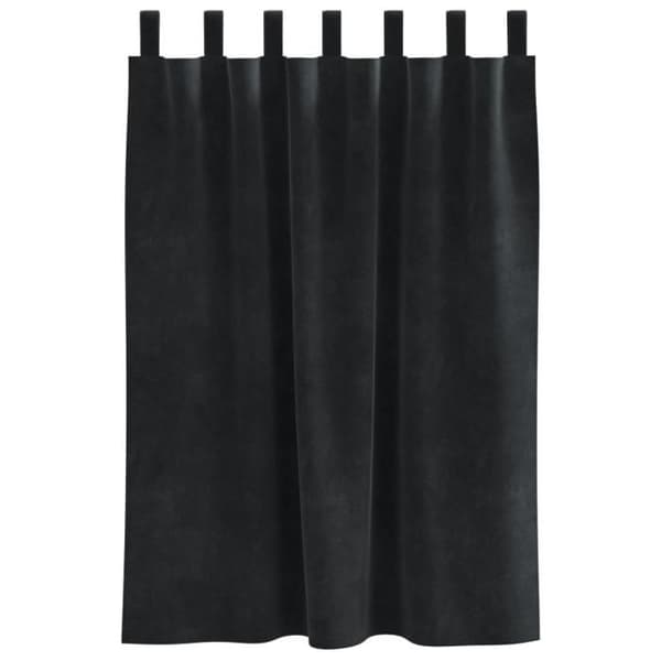 Mörkläggningsgardiner - Öglor - Svart - Matt polyester - 2-pack