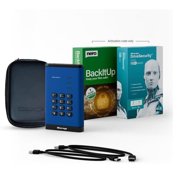 SSD-disk iStorage DiskAshur3 Blå 1 To