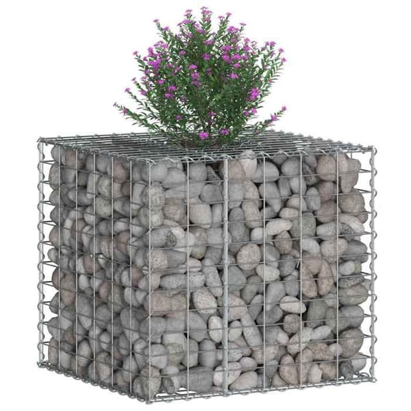 vidaXL Hög säng gabion Silver 42033320