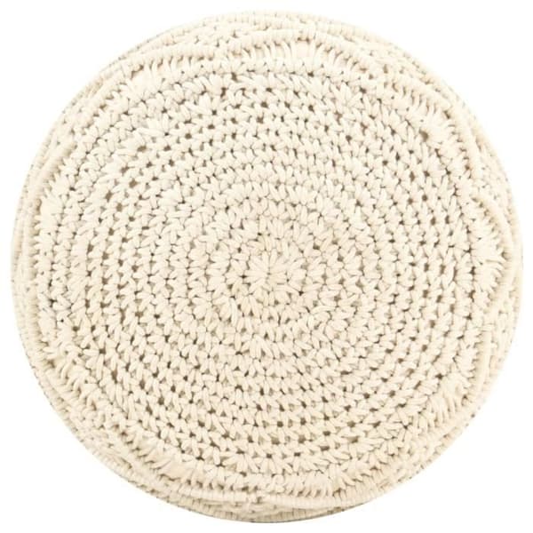 vidaXL Handgjord Makrame-puff 45x30 cm Bomull