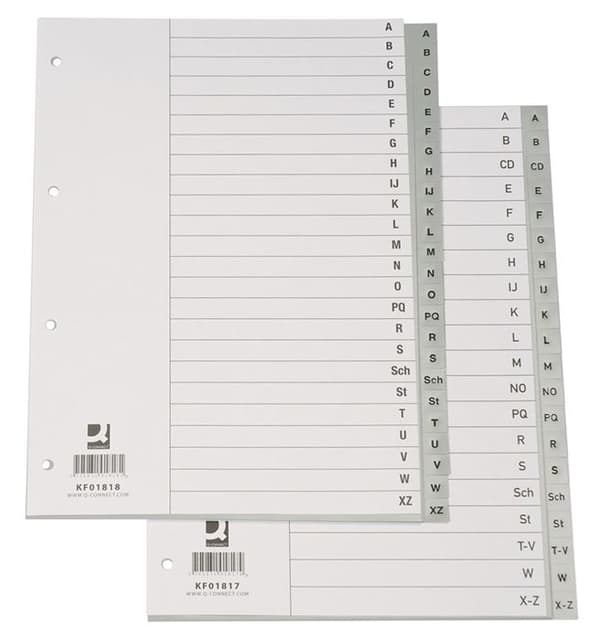 Intercalaire PP A4 Q-Connect Grå AZ KF01817