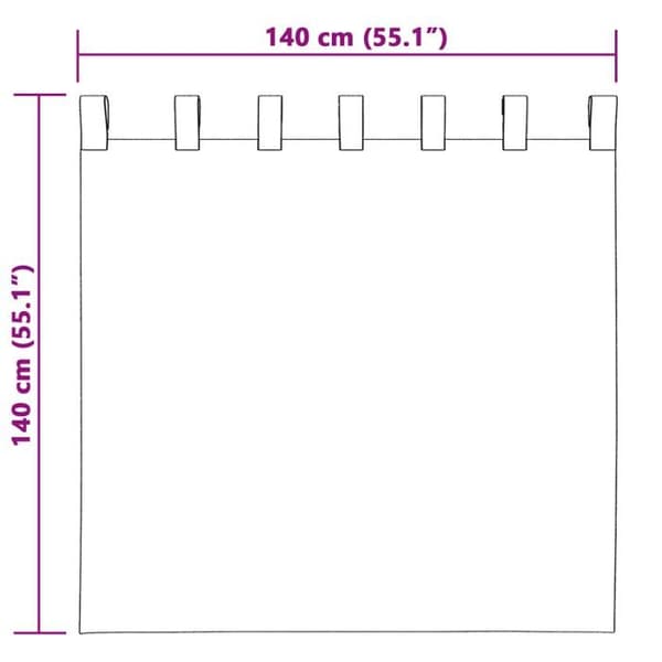 Mörkläggningsgardiner - Öglor - Svart - Matt polyester - 2-pack