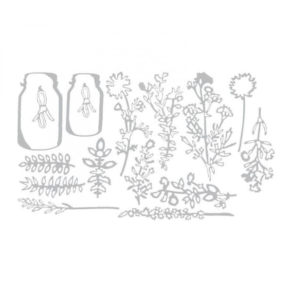 Sizzix Tim Holtz Set med stansar Blomkruka 16 st - Thinlits för scrapbooking