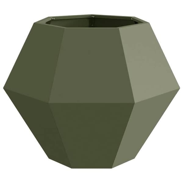 Jardinière - VIDAXL - 75 x 75 x 60 cm - Rostfritt stål - Olivgrön - Rektangulär
