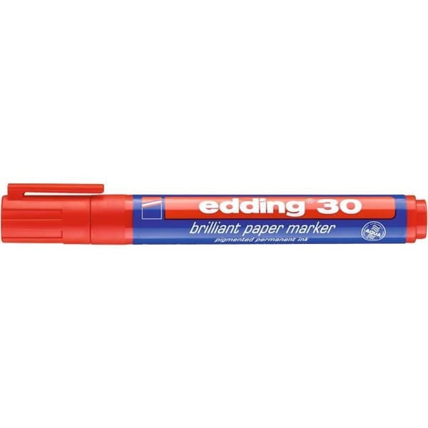 Marker - edding - 4-30002-10 - Glänsande Bläck - Rund Spets - Röd