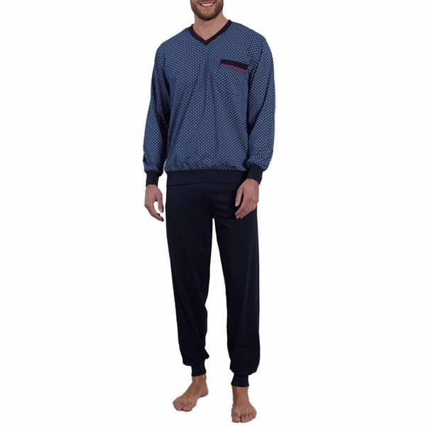 GÖTZBURG Pyjamas för Herr - hachis, Pyjamas, V-ringning, mudd