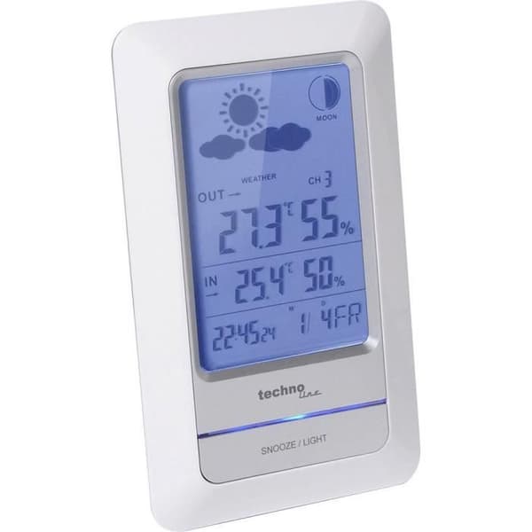 Techno Line WS 6740 digital radio väderstation vit, silver