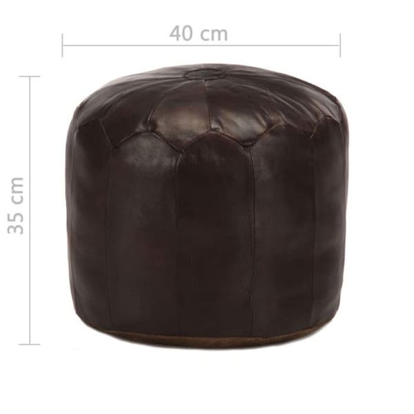 vidaXL Puff 40 x 35 cm Mörkbrunt Äkta Getläder