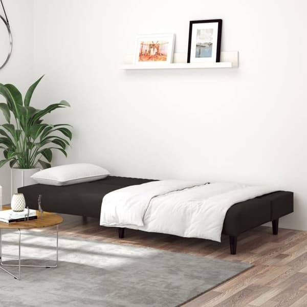 vidaXL 2-sits bäddsoffa Black Velvet 375932