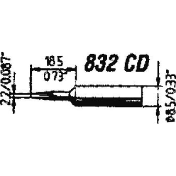 Svetssvetsproblem - ERSA - 0832CDLF - rak mejsel - 2,2 mm - ERSADUR förkromad