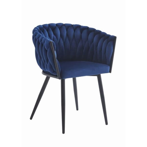 KOMMODEE Fåtölj ORINO - marinblå sammet x 1 61x79x55 cm