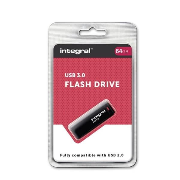 INTEGRAL - USB-minne - 64 Go - USB 3.0 - Svart