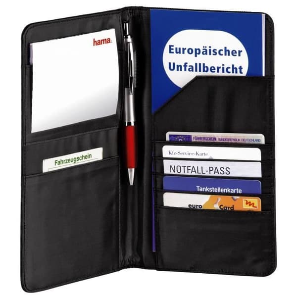 Fodral för bilpapper - HAMA - Svart nylon - Bilorganisator