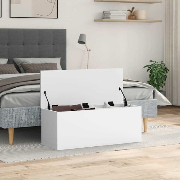Förvaringslåda vit 90x35x35 cm träfiberboard