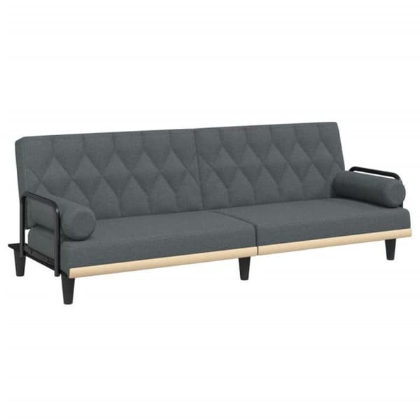 vidaXL Bäddsoffa med armstöd Mörkgrå tyg 351938