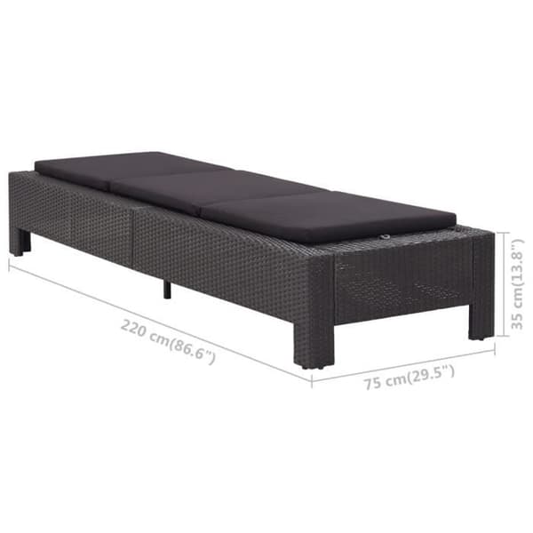 vidaXL Bouncer med Cushion Black Poly Rattan