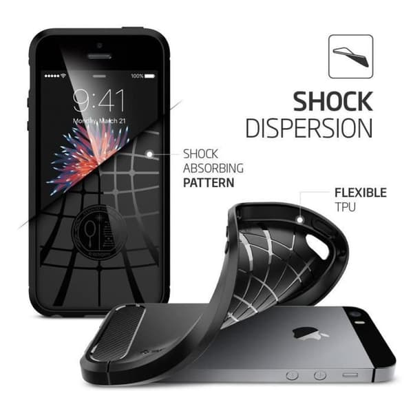SPIGEN Rugged Armor fodral för iPhone 5/5S/SE Svart