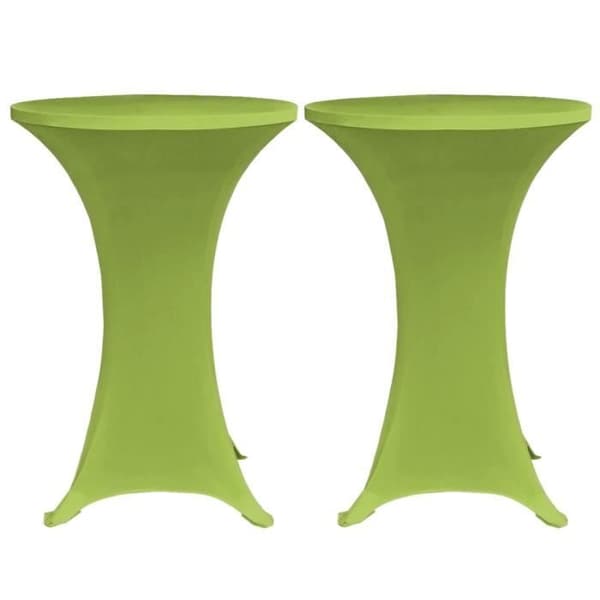 vidaXL Stretch Bordsöverdrag 2 st 80 cm Grön
