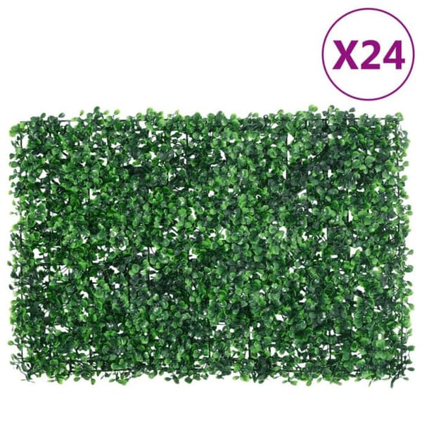 Artificial stängsel - 24 st - Grön - 40x60 cm - PE (polyeten)