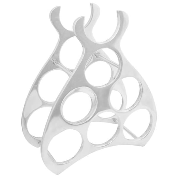 Modern vinställ - vidaXL - Silver - Aluminium - 32x14x37,5 cm - Triangulär design - Blank finish