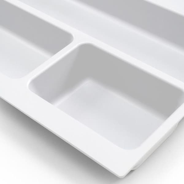 Emuca Bestickbricka Optima Vertex/Concept 500mm (16mm panel), 800, Vit plast, Plast.
