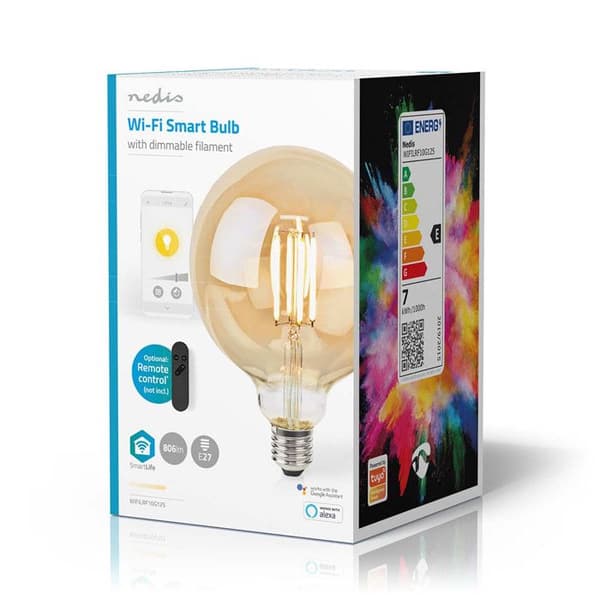 NEDIS LED SmartLife A Dimbar Wi-Fi Android IOS E27 7 W Varm Vit