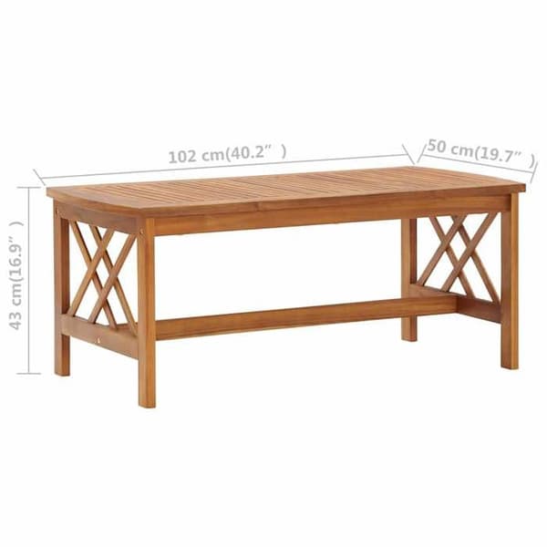 vidaXL Soffbord 102x50x43 cm Solid akaciaträ 310265
