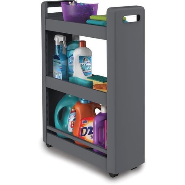 Mobilo Serving Unit - 3 modulära förvaringshyllor - Multidirectional hjul - 60 x 22 x 79 cm - Antracitgrå - EDA