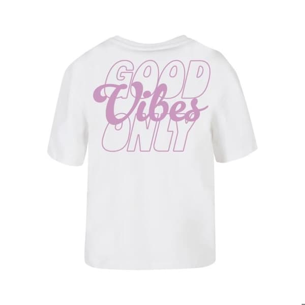 T-shirt dam Miss Tee Good Vibes Text