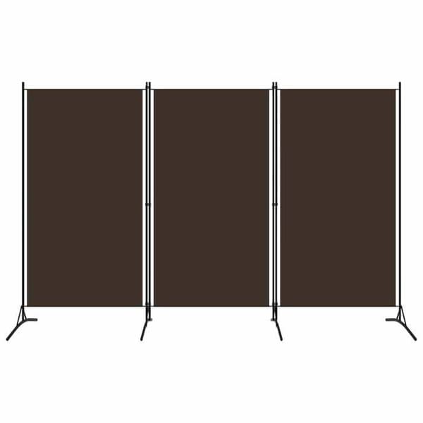 vidaXL 3-Panel Rumsavdelare Brun 260x180 cm