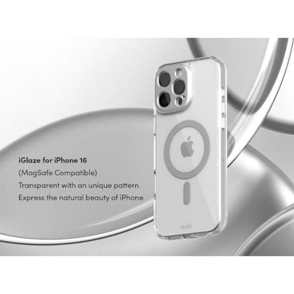 Coque Moshi iGlaze MagSafe för iPhone 16 Pro Max (Luna Silver)