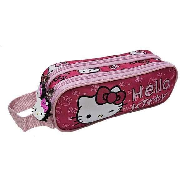 Pennfodral - Dubbelpenna - Hello Kitty - Rosa - Dubbel fack