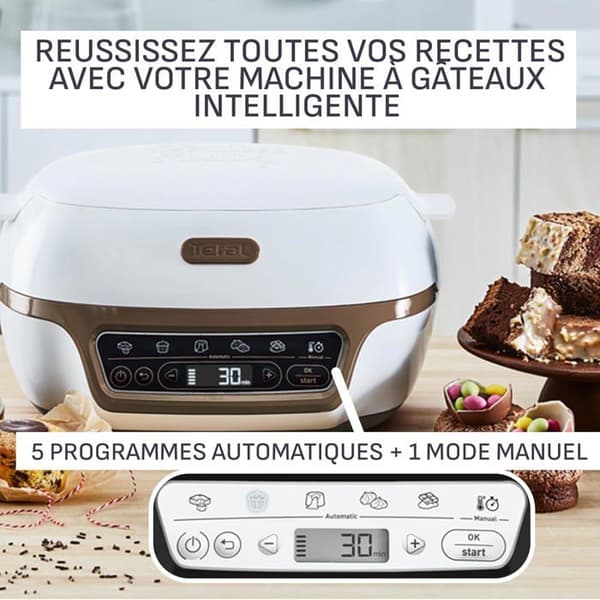 Bakugn - TEFAL - Cake Factory YY5726FG - 5 automatiska program - Formar ingår - 1100W