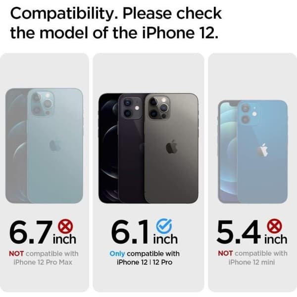 Fodral - Spigen - Tuff rustning - Stötsäker - Kompatibel iPhone 12/12 Pro - Svart