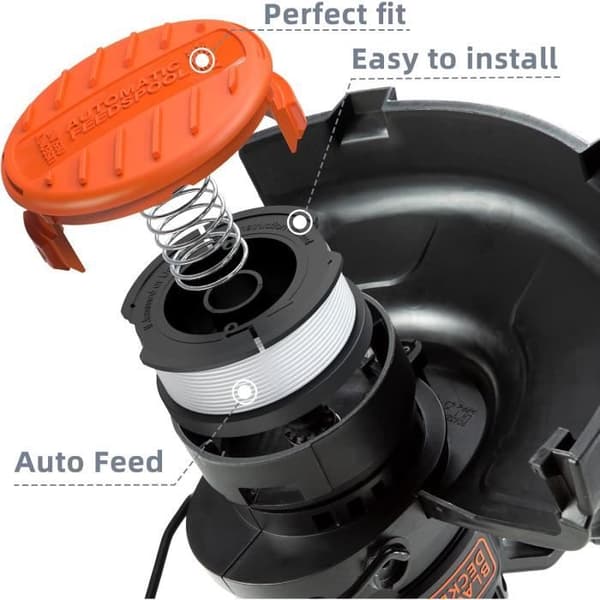 Eventronic 8 Pack Bobin Tråd för Trimmer Kompatibel med Black och Decker Trimmers