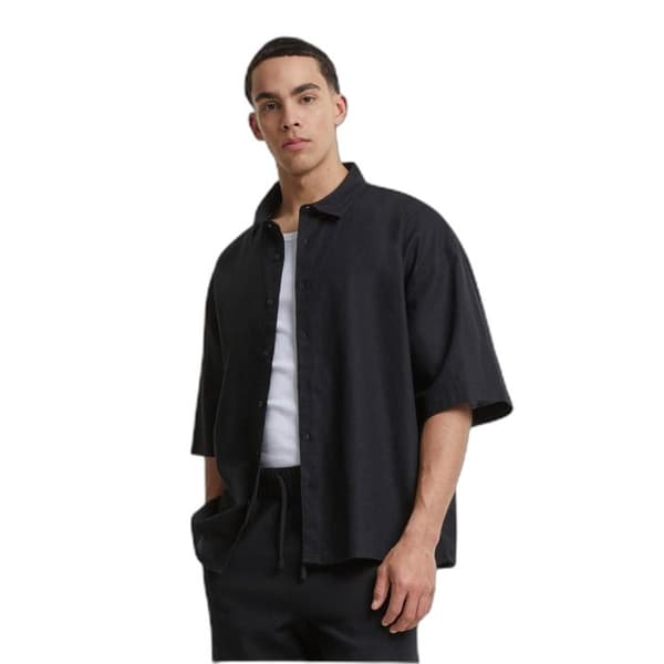Urban Classics Boxy T-shirt i bomull och lin