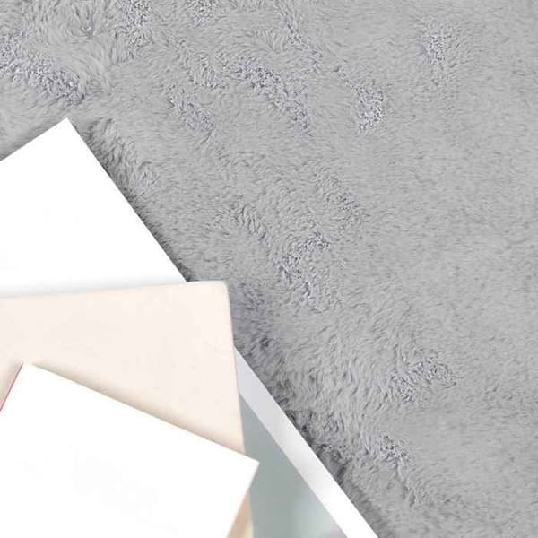 VIDAXL Rektangulär matta i konstpäls 60 x 110 cm Grå - Ultra mjuk polyester