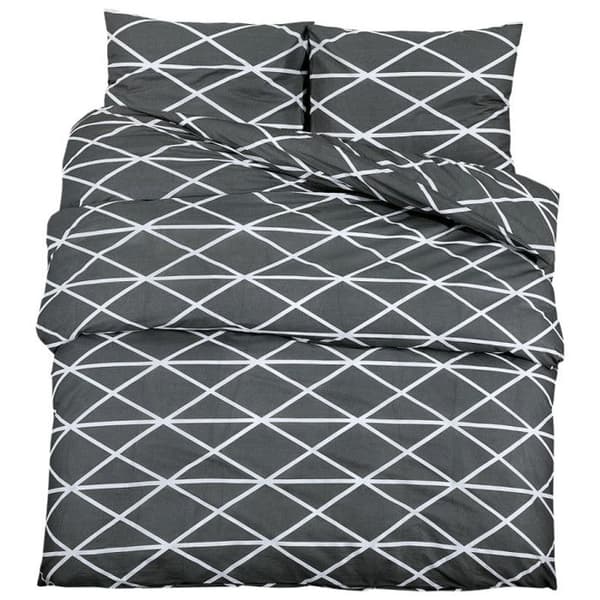 vidaXL Duvetset Grå 140x200 cm Bomull 136049