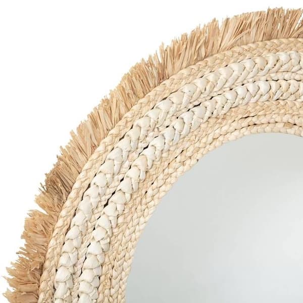 Flätad spegel "Célia" raphia D68cm - Atmosphera Inredningsdesigner