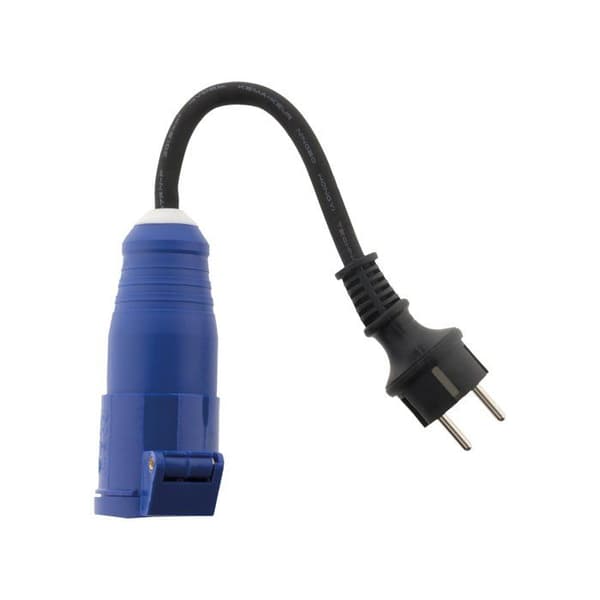 Adaptator husvagn hon CEE17 till hane 16A - Blå - Zenitech