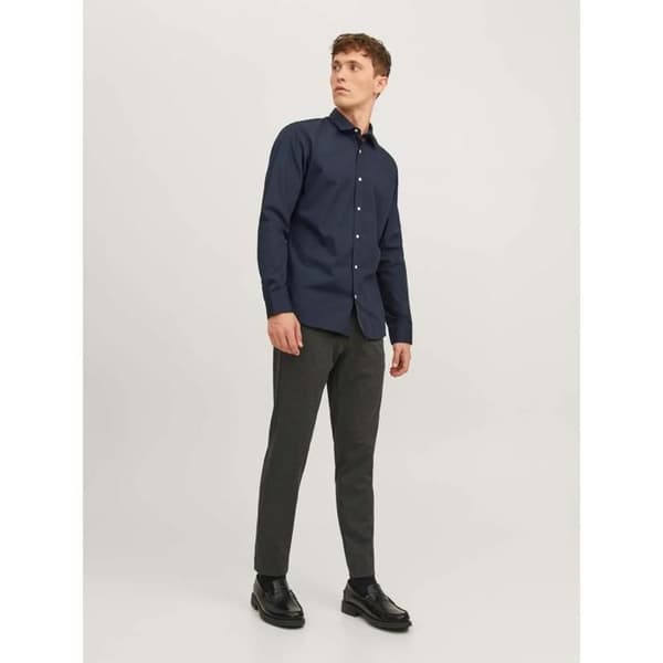 Jack & Jones Joe Plain långärmad skjorta - marinblå