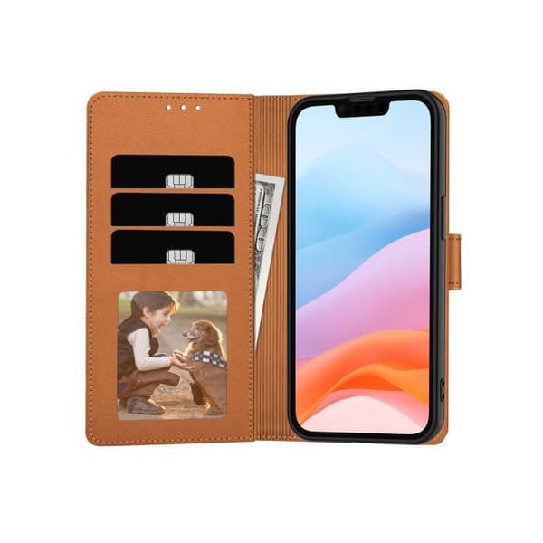 Tech-Protect plånboksfodral Iphone 16E Läderbrun